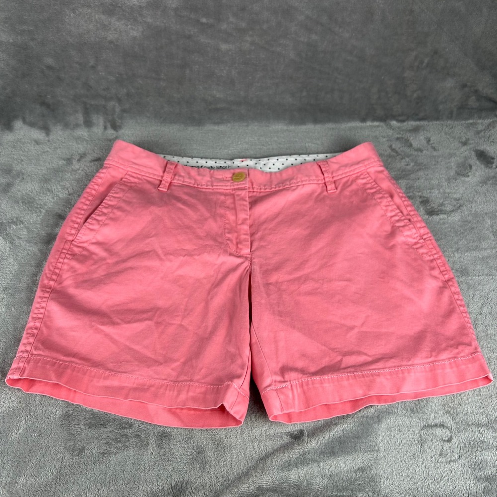 Talbots Pink Girlfriend Chino Shorts Womens 2P Petite Cotton Stretch Mid Rise